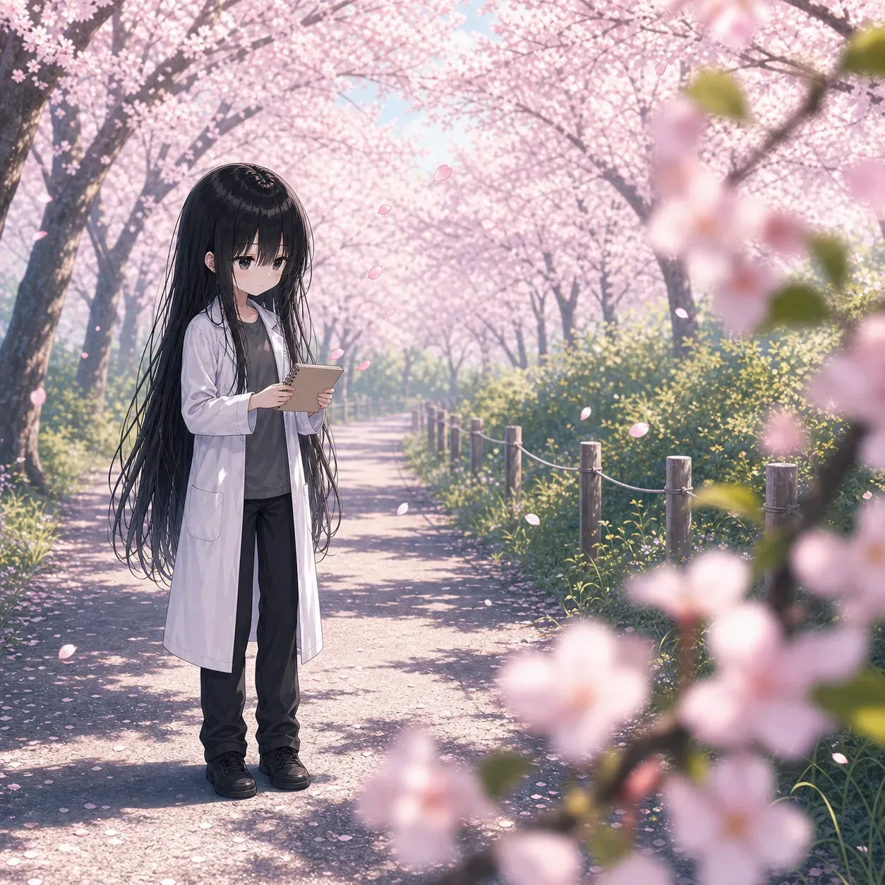 春・桜の下の凜
