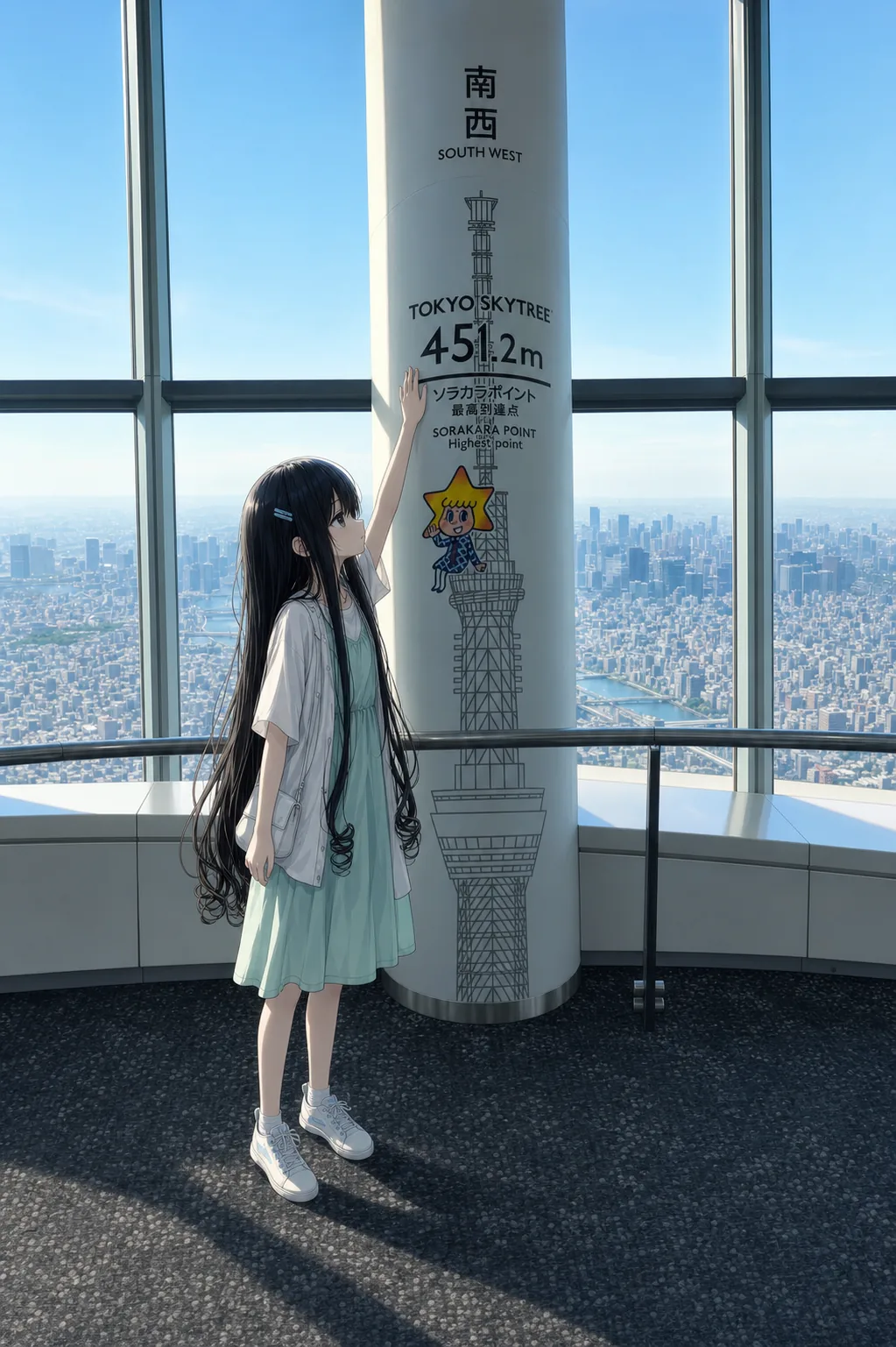 最高到達点451.2mの柱に、指先で触れる